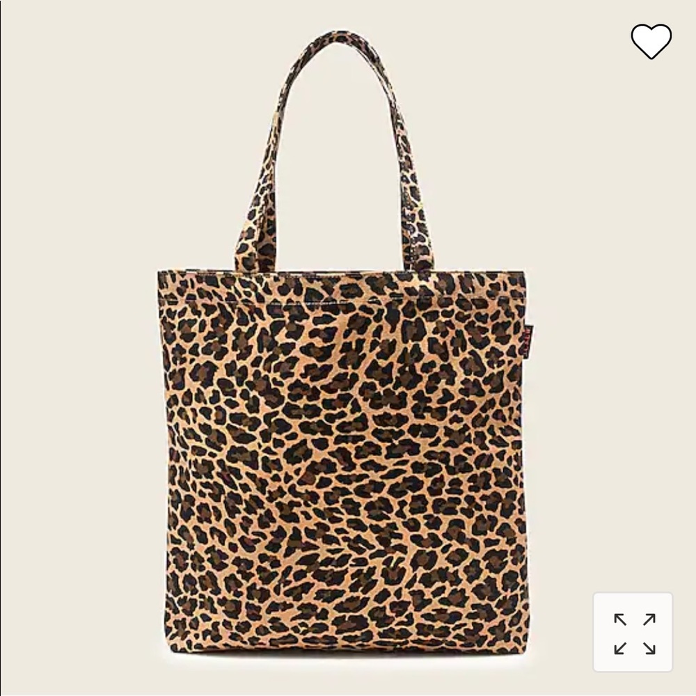 Reusable everyday canvas tote in leopard with Initials “AL”